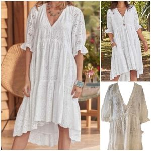 Sundance Catalog "Jasmine" Eyelet Dress Size M NWT